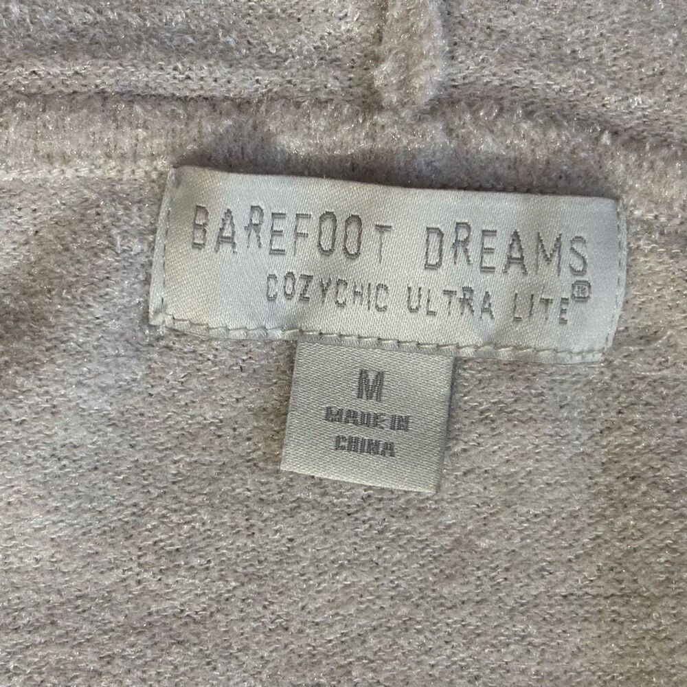 Barefoot dreams cozychic ultra lite knit hooded cardigan cream medium - Picture 5 of 9